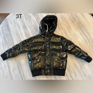 3T Appaman Glitter Shiny Black Puffer Jacket with Hood